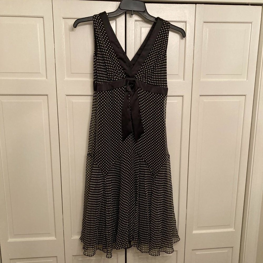 Forever twenty one 100% silk black and white polka dot dress